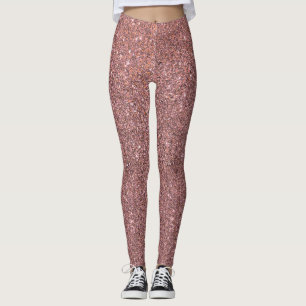 Rosa Rosen-Gold erröten Glitzer-Schein-Leggings Leggings