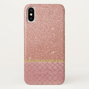 Rosa Rosen-GoldGlitzer und Schein-Muster Case-Mate iPhone Hülle