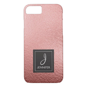 Rosa Rosen-GoldImitat-Folien-Monogramm Case-Mate iPhone Hülle