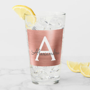 Rosa Rosen-Goldmetallische Glas