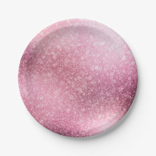 Rosa Rosen-Goldmetallischer Folien-Schein Pappteller