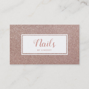 Rosa Rosen-Goldschein-Glitzer-Nagel-Künstler Visitenkarte