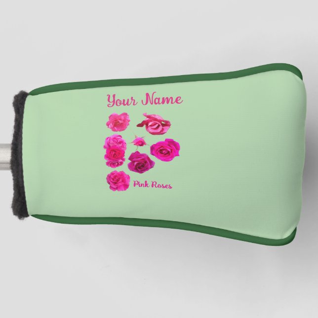 Rosa Rosen  Golf Headcover (Vorderseite)