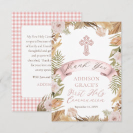 Rosa Rosen | Gräser Erste Heilige Kommune Dankeskarte