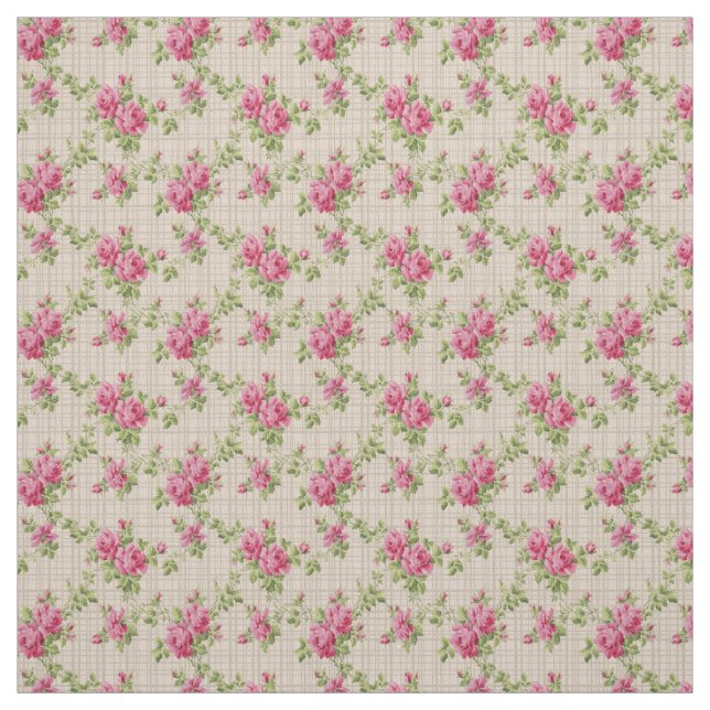 Rosa Rosen Handgemalt Stoff (Muster)