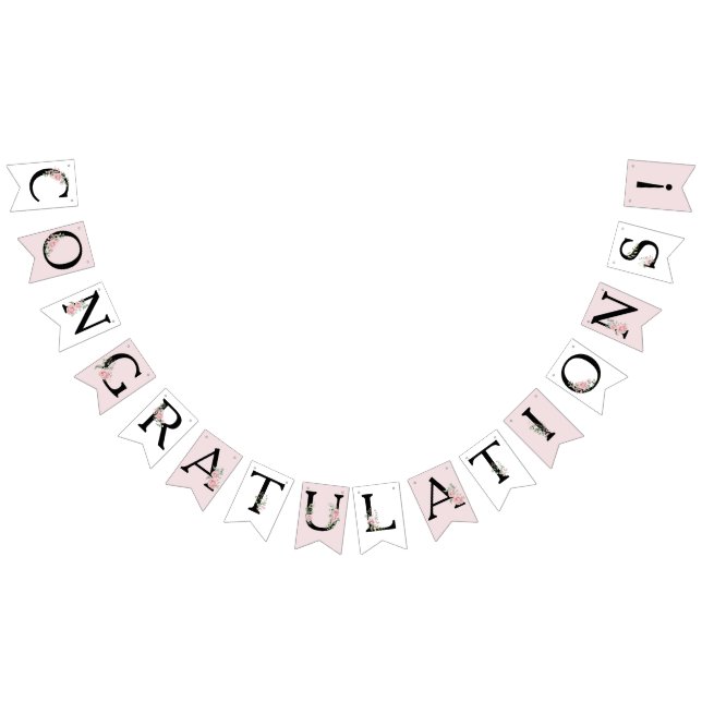 Rosa Rosen HERZLICHEN GLÜCKWUNSCH! Individuell anp Wimpelkette (Alle)