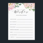 Rosa Rosen Hochzeitsratschläge und Wunschkarte Begleitkarte<br><div class="desc">Geben Sie den Neuvermählten mit diesen hübschen Blumenzwiebelkarten Rat und Wünsche. Es zeigt die Aquecolor-Illustrationen von Gartenbäumen,  Hydrangeas und Eukalyptusbouquets mit einem eleganten Drehbuch. Personalisieren Sie diese durch Hinzufügen von Namen und anderen Details. Diese rosa Blumenratenkarten sind ideal für Hochzeiten im Frühling und im Garten.</div>