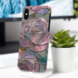 Rosa Rosen Imitate gestanzt Glas Design iPhone 16 Pro Hülle