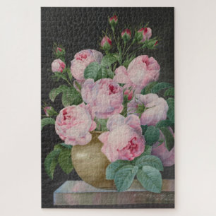 Rosa Rosen in einer Vase – Pierre Joseph Redouté Puzzle