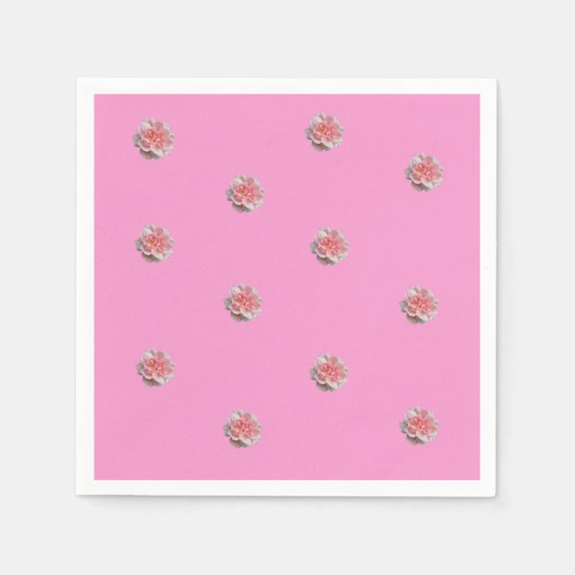Rosa Rosen in Rosa Serviette (Vorderseite)