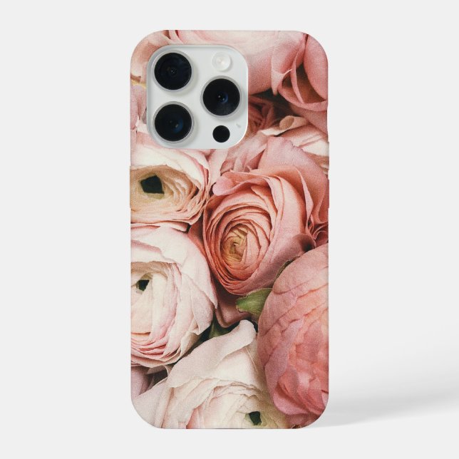 Rosa Rosen iPhone Hülle (Rückseite)