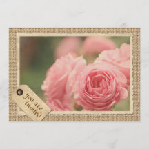 Rosa Rosen Jute-Vintage-Papier-Rahmen-Reisetag