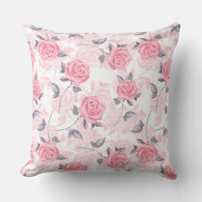 Rosa Rosen Kissen (Vorderseite)