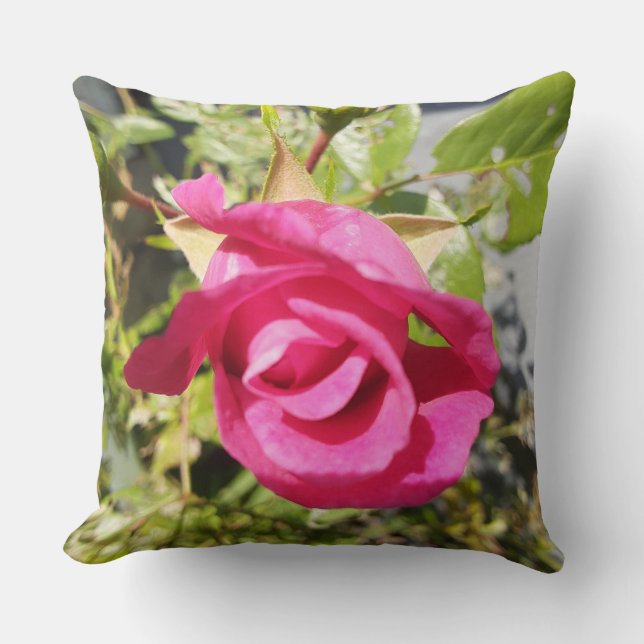 Rosa Rosen Kissen (Vorderseite)