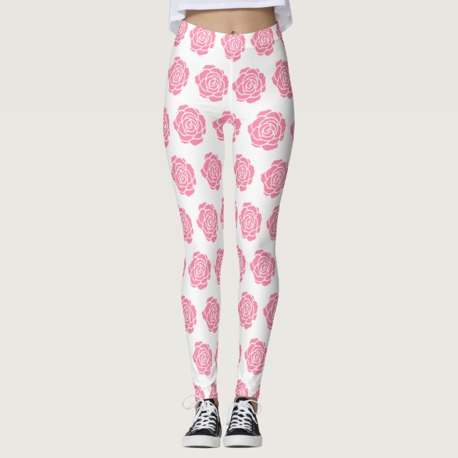 Rosa Rosen-Leggings Leggings (Vorderseite)