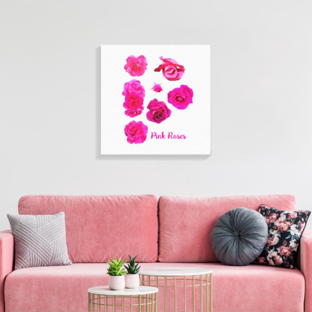 Rosa Rosen  Leinwanddruck (Insitu (Wohnzimmer))