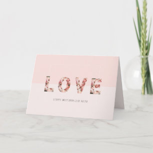 Rosa Rosen 'LOVE' Muttertags-Grußkarte Karte