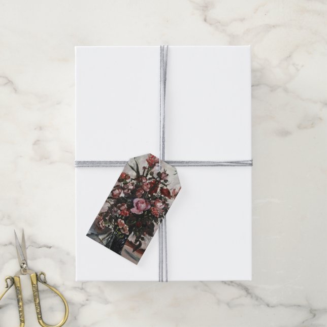 Rosa Rosen | Lovis Corinth Geschenkanhänger (Mit Garn)