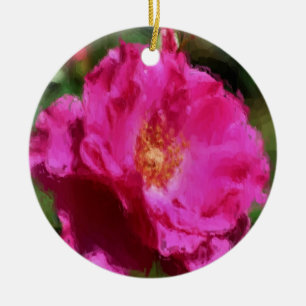 Rosa Rosen-Malerei-Blumen-Verzierung Keramik Ornament