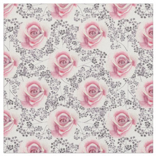 Rosa Rosen mit schwarzem und weißem floralem Hinte Stoff