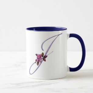 Rosa Rosen-Monogramm J Tasse