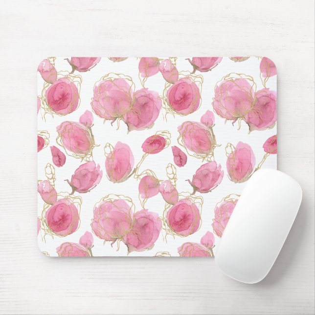 Rosa Rosen Mousepad (Mit Mouse)