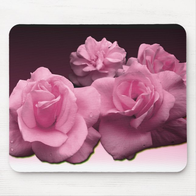 Rosa Rosen Mousepad (Vorne)