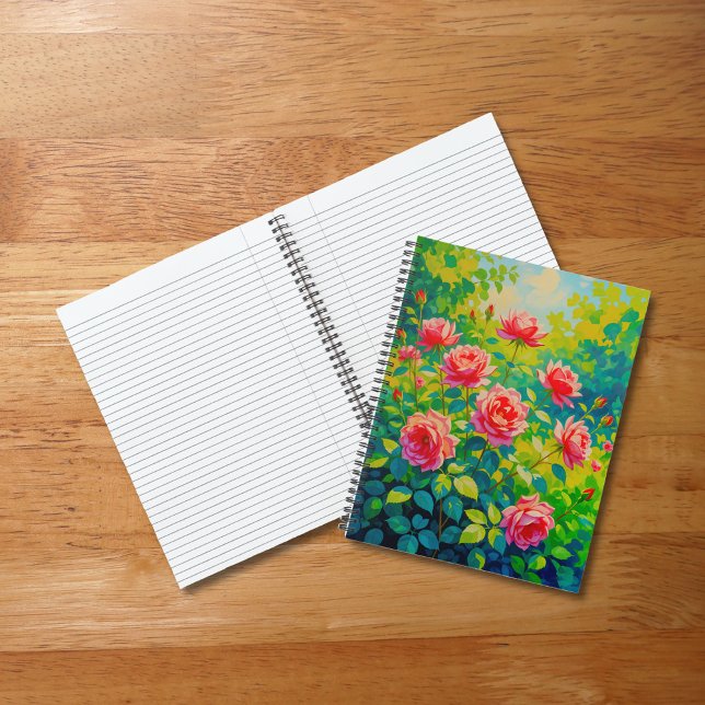 Rosa Rosen Notizbuch (Notebook with pink roses)