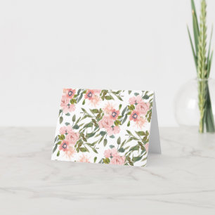 Rosa Rosen Notizkarte leer innen Florale Notizen