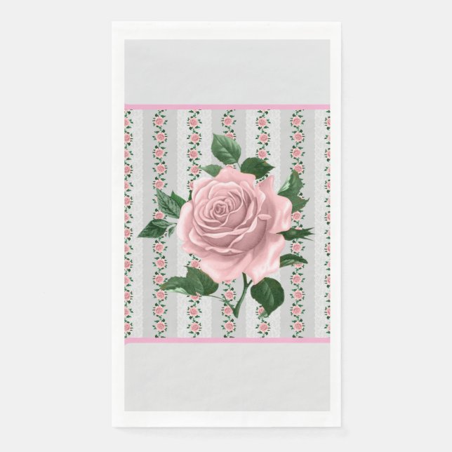 Rosa Rosen Papier Serviette (Vorderseite)