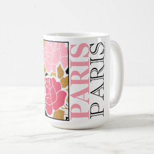 Rosa Rosen Paris Vintage Poster Französische Tasse