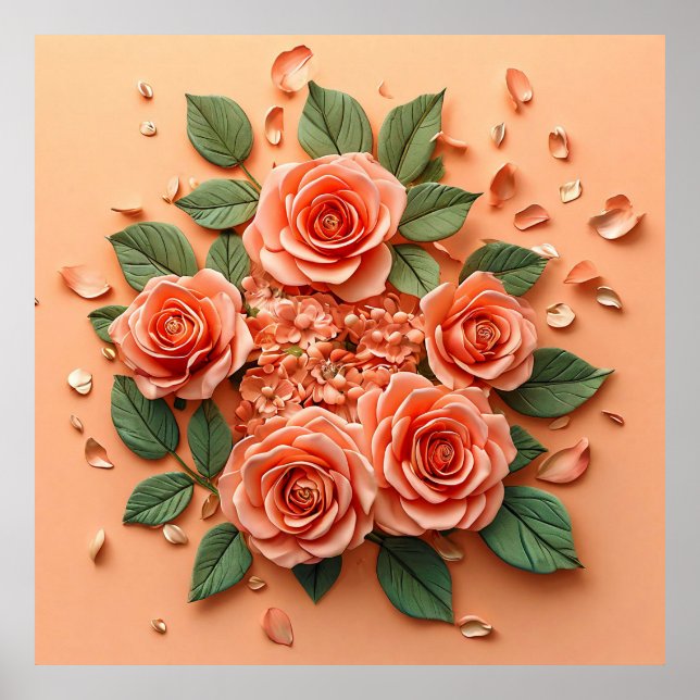 Rosa Rosen Poster (Vorne)