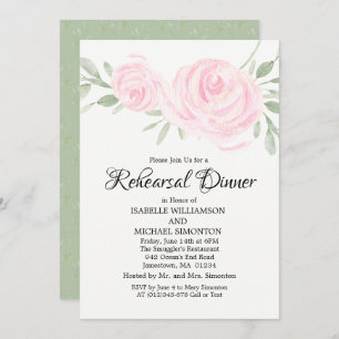 Rosa Rosen Probe Abendessen Einladung