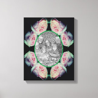 Rosa Rosen Rahmen erstellen Sie Ihr eigenes Foto Leinwanddruck