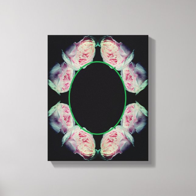 Rosa Rosen Rahmen erstellen Sie Ihr eigenes Foto Leinwanddruck (Vorderseite)