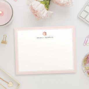 Rosa Rosen Retro personalisierte Schreibwaren Mitteilungskarte