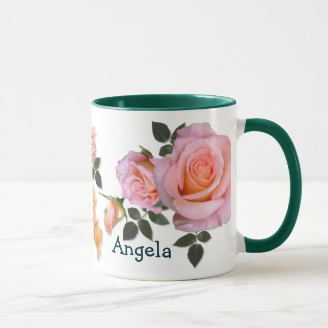 Rosa Rosen ~ Ringer-Tasse Tasse (Rechts)
