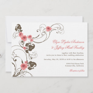 Rosa Rosen Romantische Florenz Hochzeitsfeiern Ein Einladung