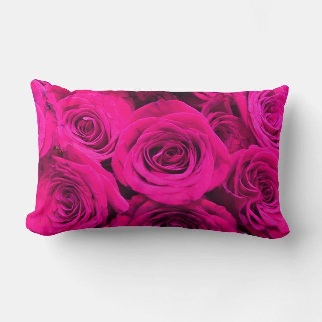 Rosa Rosen Rosa Blume Rosa Blütenbraun Lendenkissen (Vorderseite)