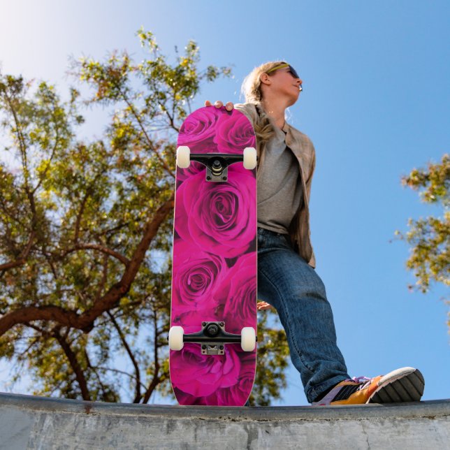 Rosa Rosen, rosa Blume Skateboard (Außenbereich 1)