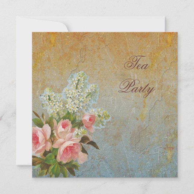 Rosa Rosen Rosenknospe Einladung (Vorderseite)