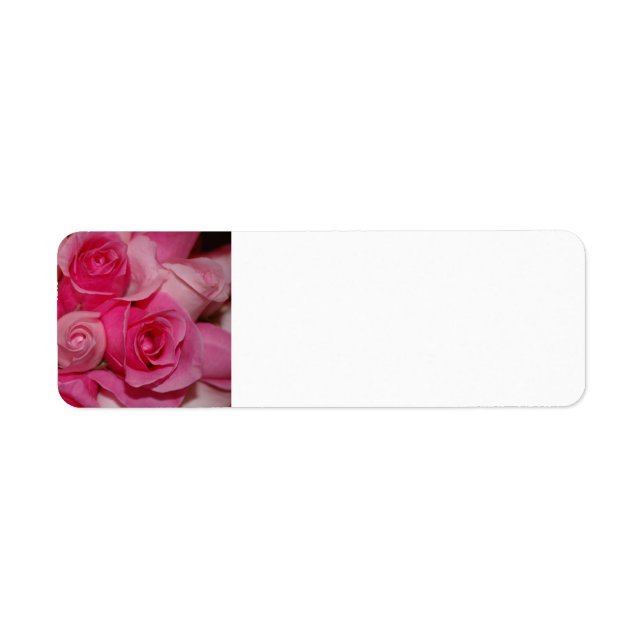 Rosa Rosen - Rücksendeadressen-Aufkleber (Vorne)