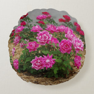 Rosa Rosen rund Kissen