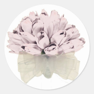 Rosa Rosen ~ Runder Aufkleber