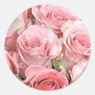 Rosa Rosen Runder Aufkleber