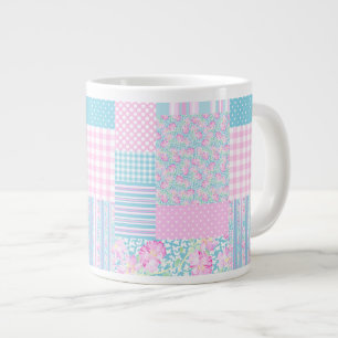 Rosa Rosen, Schmetterlinge Imitate Patchwork Jumbo Jumbo-Tasse