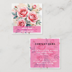Rosa Rosen Schön Luxus Moderne Kollektion Quadratische Visitenkarte