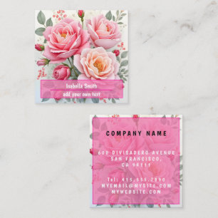 Rosa Rosen Schön Luxus Populäre Kollektion Quadratische Visitenkarte