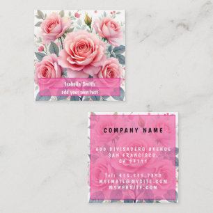 Rosa Rosen Schön Luxus Trendige Kollektion Quadratische Visitenkarte