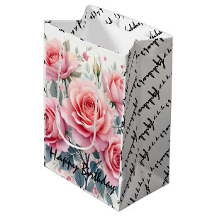 Rosa Rosen Schöne Luxus-Trend-Kollektion Mittlere Geschenktüte